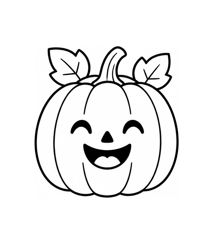 Smiling pumpkin printable preview