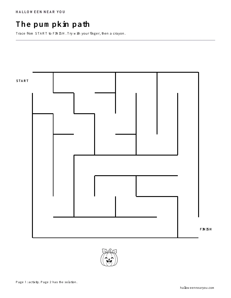 The pumpkin path maze printable preview