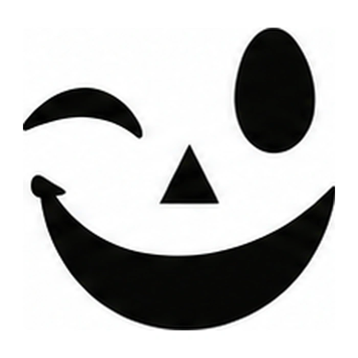 Winking cheerful face pumpkin pattern