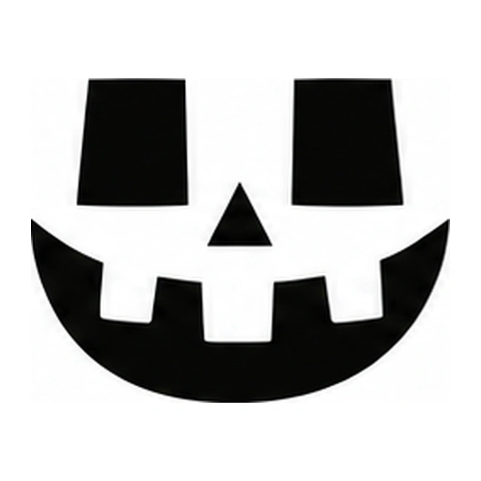 Large square eyes grin pumpkin pattern