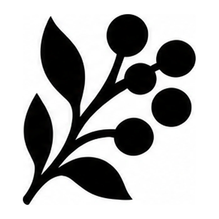 Branch with berries pumpkin pattern