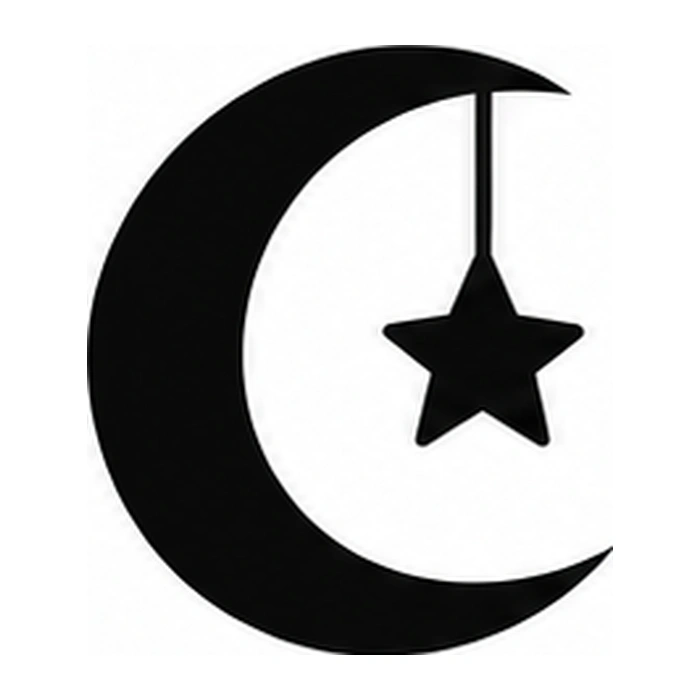 Moon with hanging star pumpkin pattern